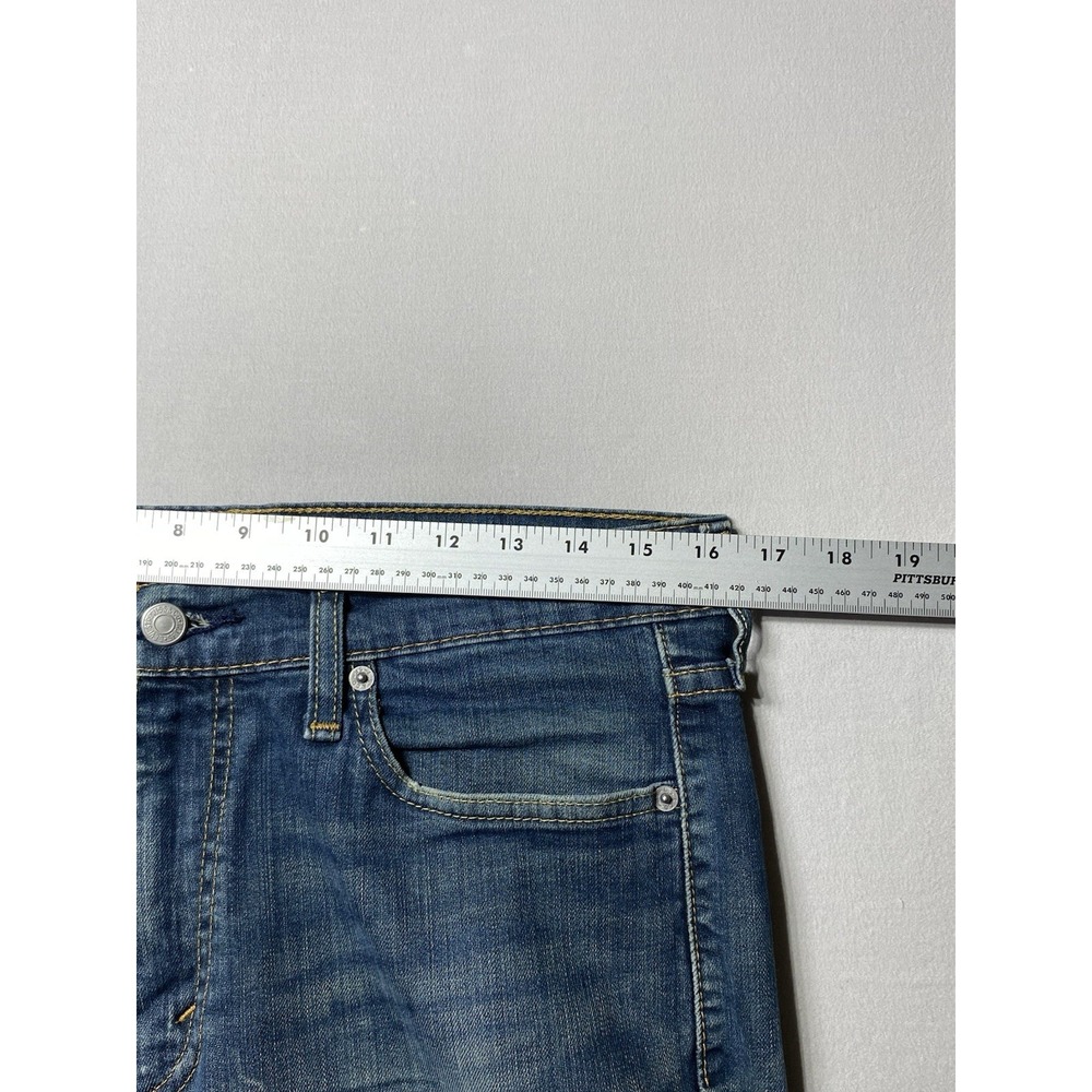 Levis 513 Jeans Mens 32x30 Slim Straight Stretch Blue Denim Medium Wash - Picture 4 of 10